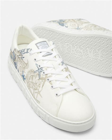 versace sneeaker weiß|Versace sea greca sneakers.